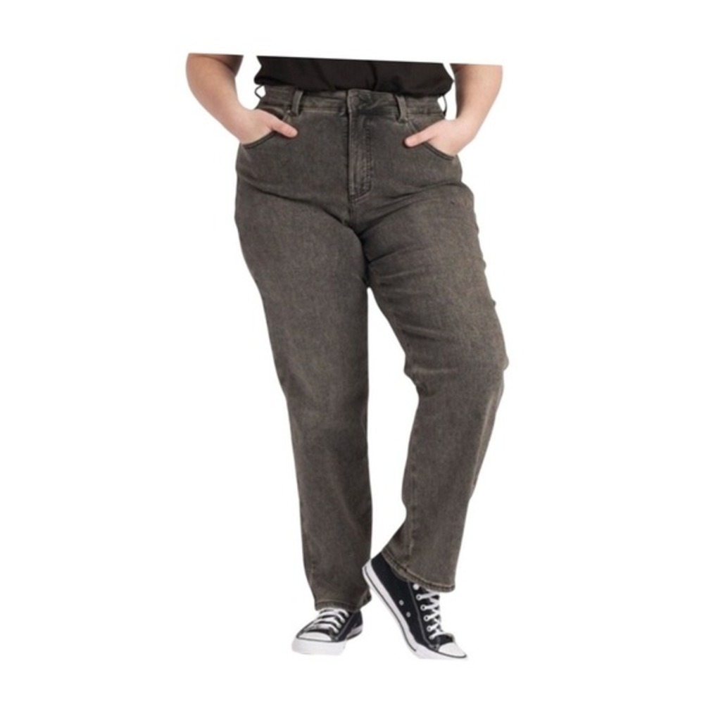 Universal Standard Donna High Rise‎ Curve Straight Leg Jeans Stonewash Black 16